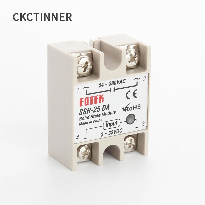 1 шт. твердотельные реле SSR-25DA 25A SSR-10DA SSR-40DA 5-24VDC до 24-380V AC SSR 25DA6-20mA