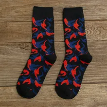 Женские хлопковые плотные теплые носки с перьями и тотем в этническом стиле; чёсаный хлопок; Calcetines Largos Hombre; 12,20