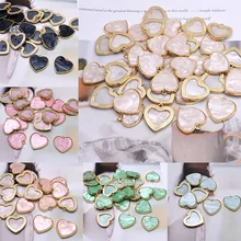 

High-quality 6pcs Metal Alloy Gold Acrylic Heart Charms Pendants For Jewelry Making Findings DIY Necklace Bracelet Accessaries