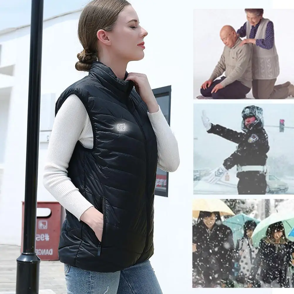 Модный легкий умный жилет с подогревом, куртка с подогревом, черная usb зарядка, одежда с подогревом, пальто большого размера для женщин и мужчин
