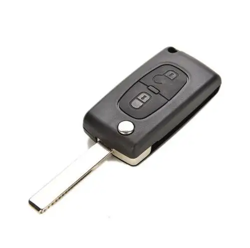 

2 Button Folding Key Shell Plastic Remote Car Key Case Cover Key Shell Replacement PEUGEOT 207 307 308