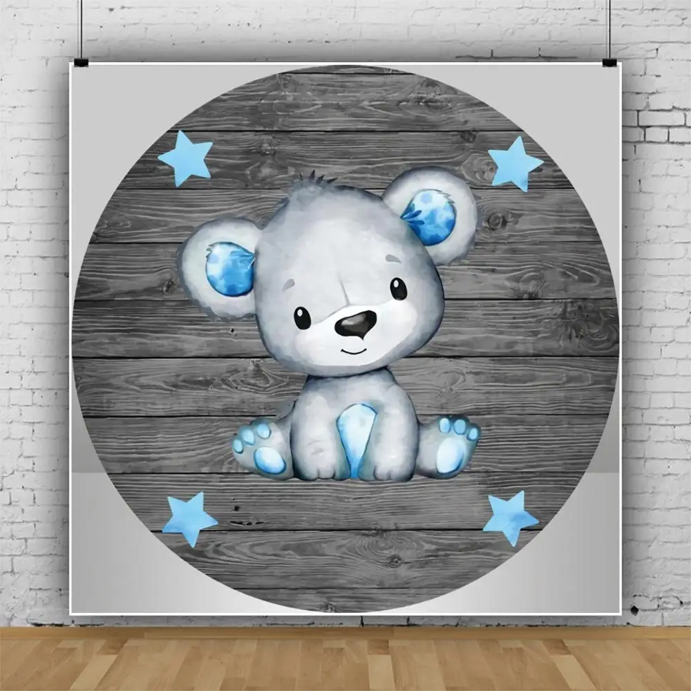 Photo Background Baby Cartoon Teddy Bear Wood Board Baptism Birthday Party Customized Poster Portrait Backdrop Photostudio | Электроника