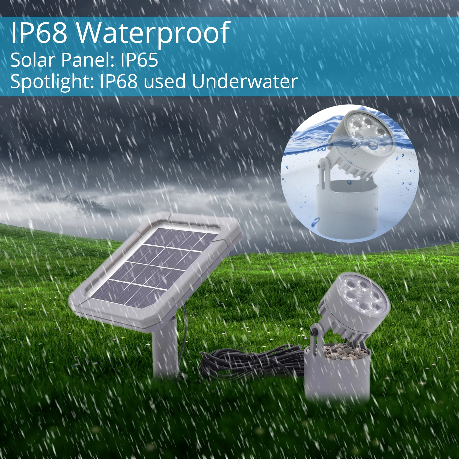 Solar Underwater Submersible Pond Light 4