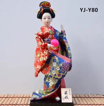 

MYBLUE Japanese Geisha Kimono Doll Sculpture Japanese House Figurine Home Room Decoration Accessories Gift for Friends