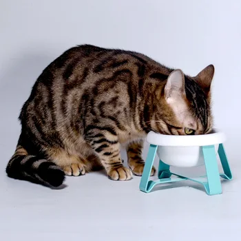 

Pet Bowl Iron Frame Bowl Dogs Cats Shallow Bowl Ceramic Bowl Animal Food Bowl Household Dual-use Dining Bowl Pet Supplies