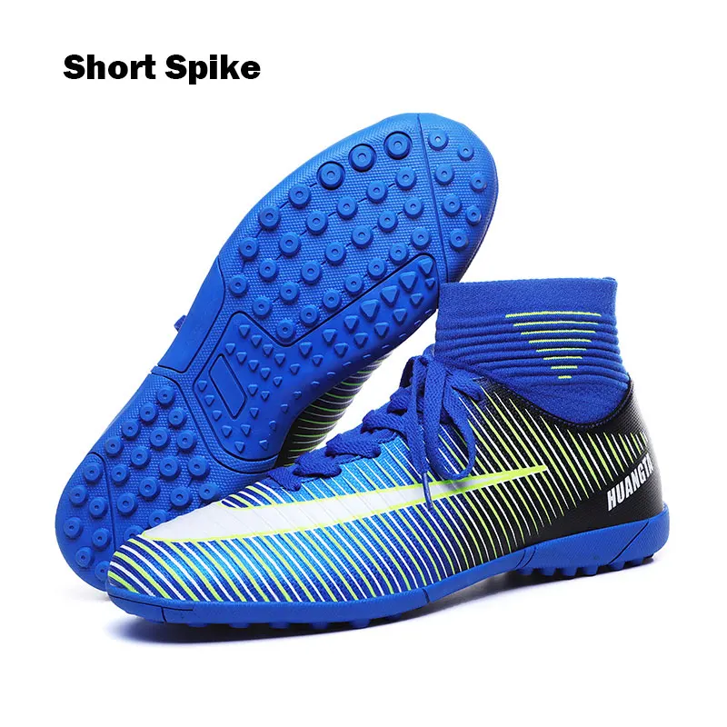 Футбольная обувь для мужчин; летние дышащие кроссовки для мальчиков; футбольная обувь с шипами; высокие футбольные кроссовки; легкие спортивные ботинки - Цвет: Short Spike