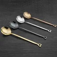 304 In Acciaio Inox Cucchiaio di Stile Coreano A Forma di Cuore Cucchiaio Rotondo Accessori Da Cucina Stoviglie per Tè e Caffè Cucchiaio Da Minestra(China)