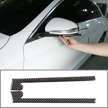 

For Mercedes Benz C Class W205 GLC X253 2015-2019 Real Carbon Fiber Side Rearview Mirror Decoration Strip Stickers Parts2pcs