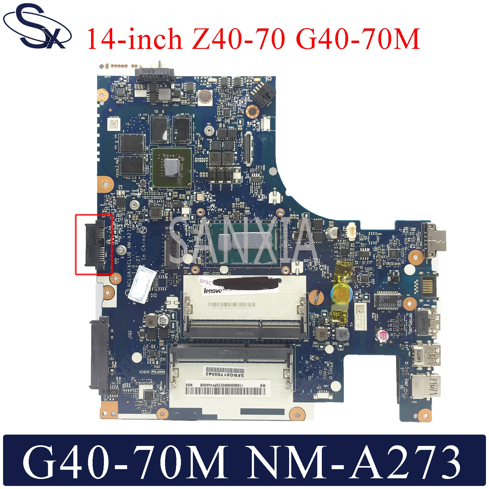 KEFU NM-A273 Laptop motherboard for Lenovo G40-70M Z40-70 (14 inch) original mainboard I5-4210U GT820M