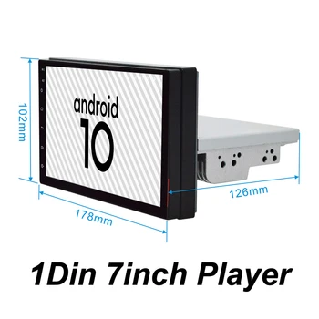 

1 Din Radio Car Android 10 Navigation 7 Inch 2.5D Touch Screen Stereo Audio Video Head Unit Multimedia Player Height-adjustable