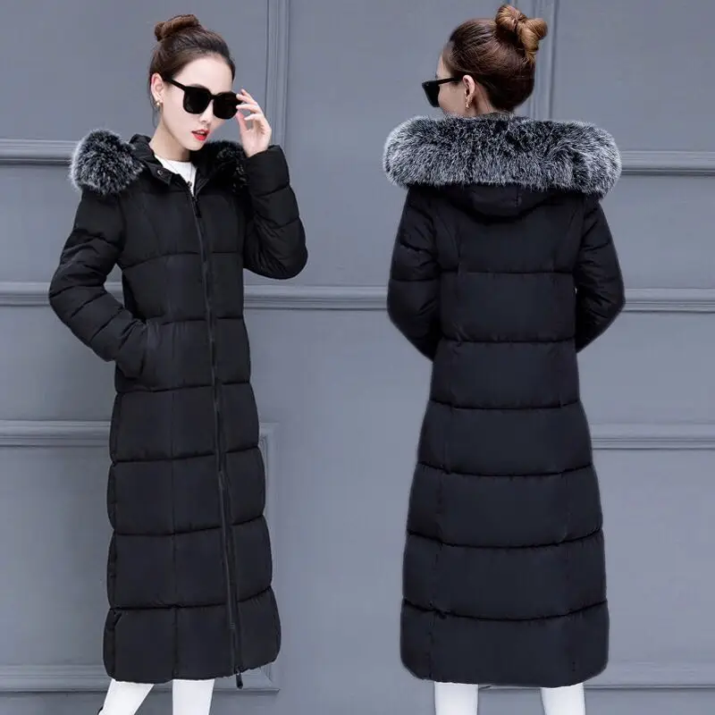 

2019 new winter long section thickening new down cotton pad large size owomen's warm fashion jacket