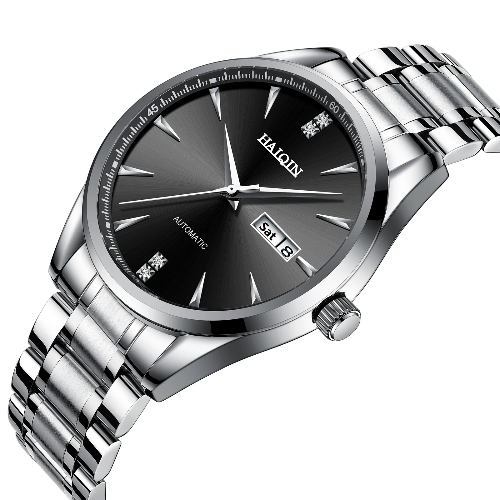 Часы наручные HAIQIN Мужские автоматические механические роскошные повседневные