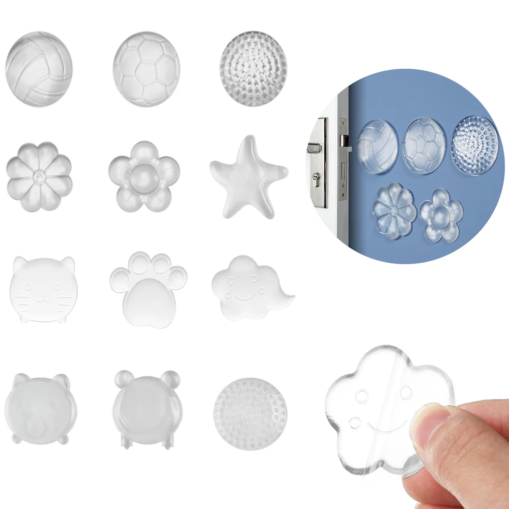 Door Stopper,Silicone Door Stopper,Door Stopper Bumpers 1PC Mute Door Stoppers Transparent Anti Collision Pads Safety Shock Absorber Door Handle Bumpers Waterable Wall Protectors