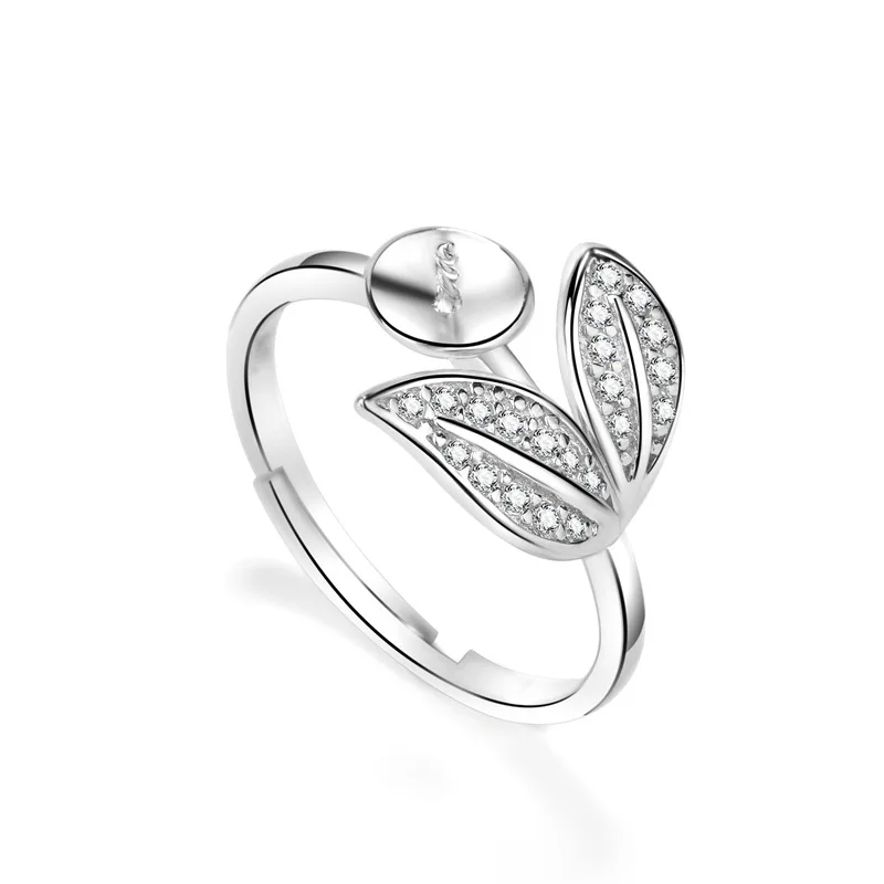 style 18 Platinum Высококачественное серебряное жемчужное кольцо из стерлингового серебра 925 пробы, пустая основа, аксессуары, Простые Модные украшения DIY для женщин, подарок на праздник - Цвет: style 18 Platinum
