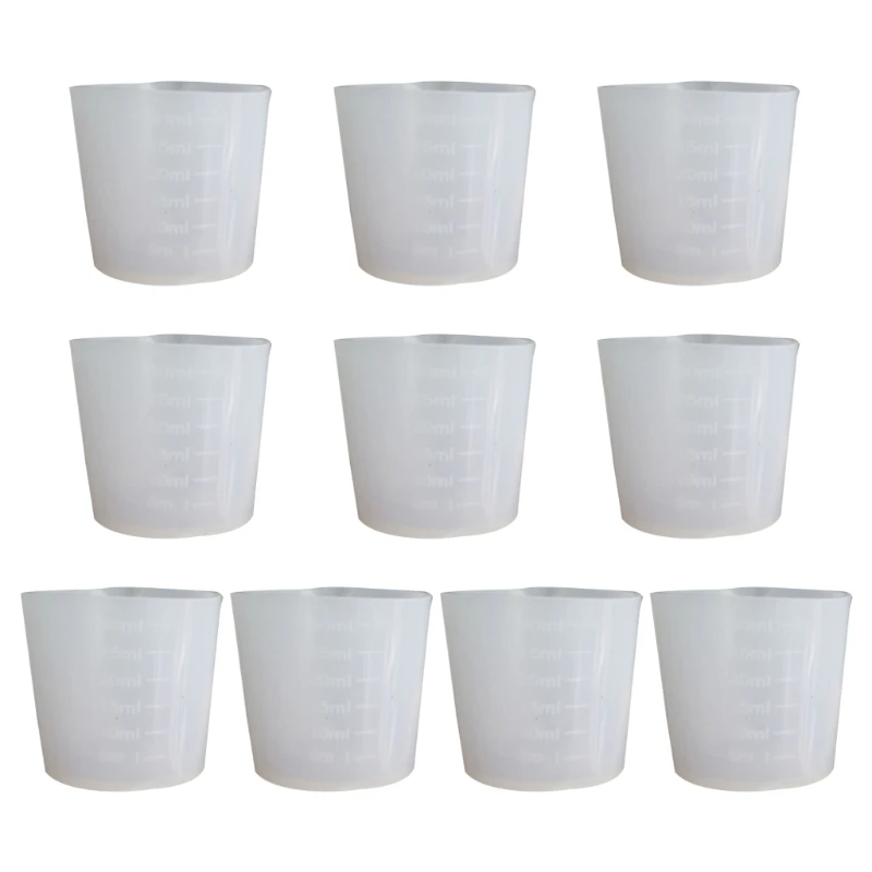 

X9FD 10 Pcs 30ml Silicone Measuring Cups Handmade DIY Crystal Epoxy Jewelry Making Tools Glue Resin Mixed Measure Gadgets
