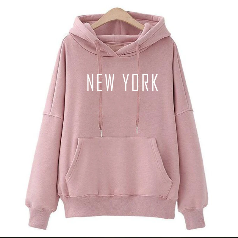 Sudadera con capucha con estampado de letras de Nueva York para hombre y  mujer, suéter informal a la moda, ropa Hipster divertida, abrigo en negro,  blanco y rosa|Sudaderas con capucha y sudaderas| -