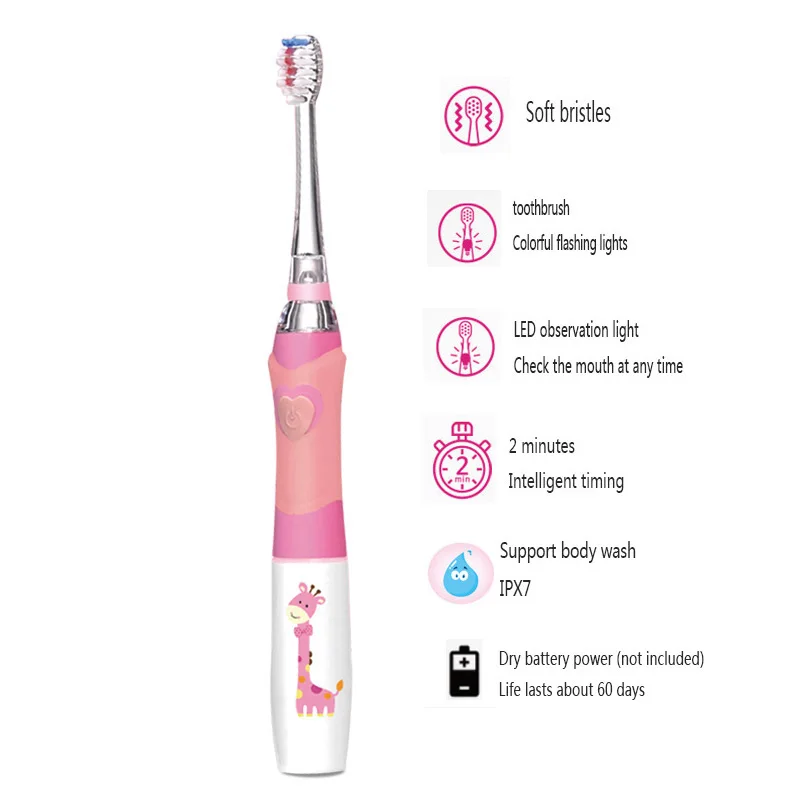 Children'S Electric Toothbrush For Seago Children'S Cartoon Sonic Electric Toothbrush Battery Type Timing Colorful Led Oral Obse