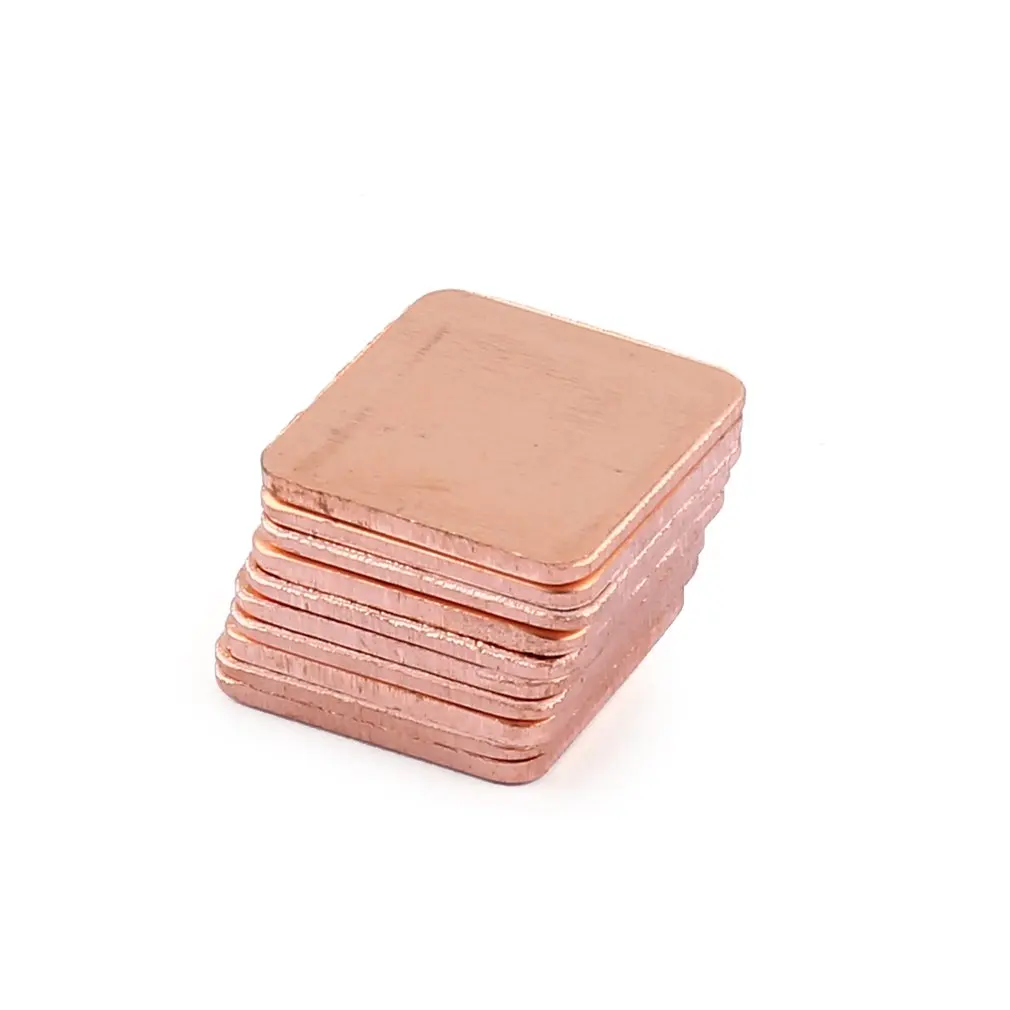 10 Pure Copper Brass Heatsink Shim Thermal Pad Barrier for Laptop Graphics Card 15x15mm Fast Thermal Dissipation