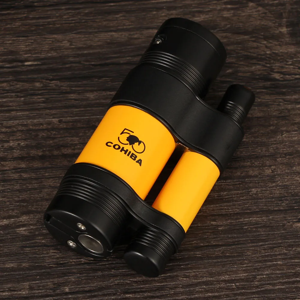 COHIBA сигарный набор портативная карманная сигарная зажигалка 3 фонарь зажигалки для бензина металлический сигары резак нож табачная зажигалка и резак