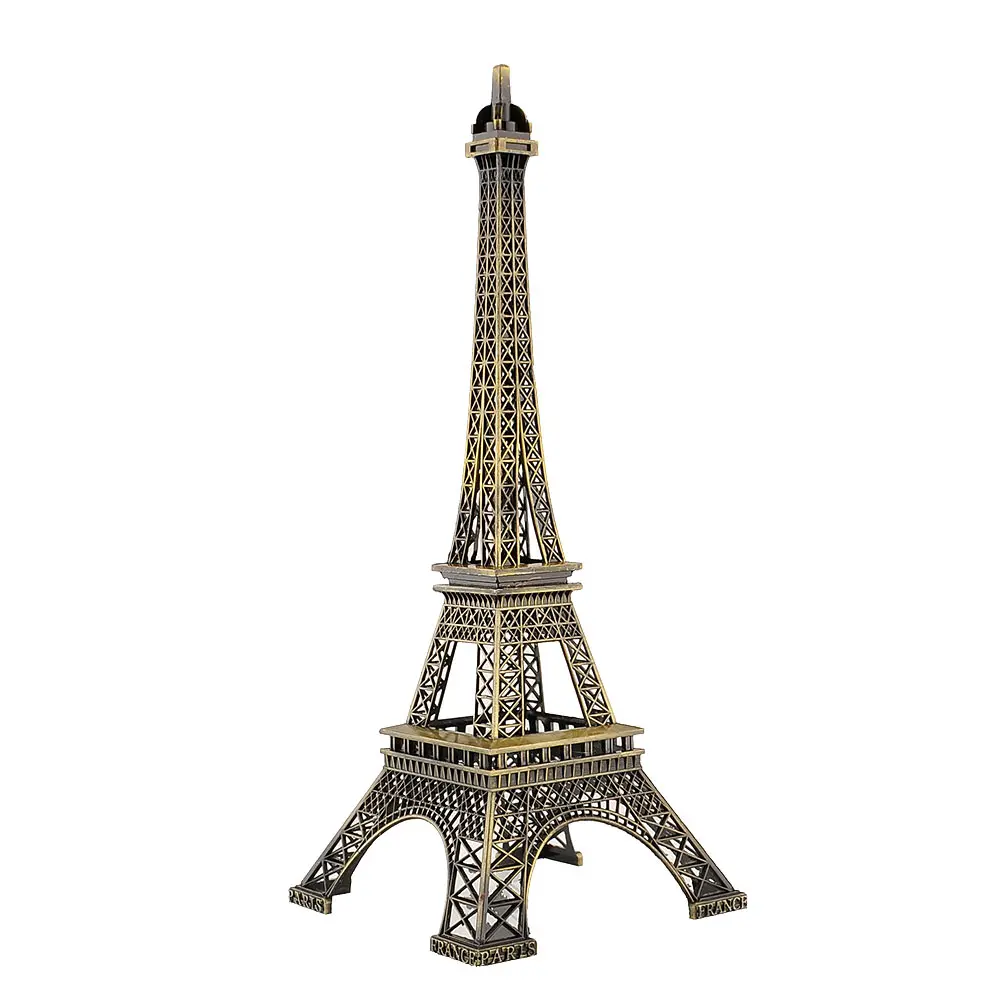 

30cm Bronze Tone Paris Eiffel Tower Figurine Sculpture Antique Model Home Decors