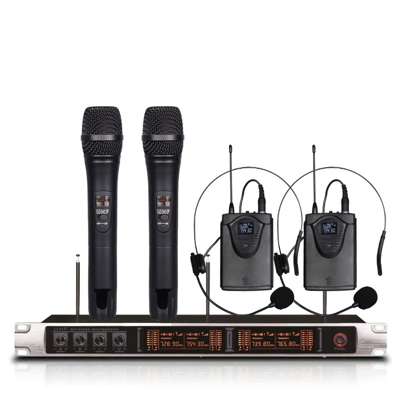 

Professional wireless microphone system 2 handheld microphone 2 headset microphone school performance microphone