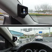 HUD Head-up para coche, pantalla LCD multifuncional OBD, GPS, sistema Dual, velocímetro, alarma, proyector de exceso de velocidad
