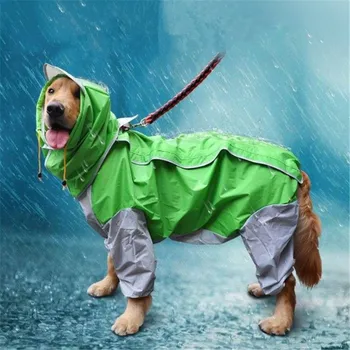 

Dog Clothes 2020 Hooded Rain Coat for Dogs Cloak Waterproof Jumpsuit Large Dog Raincoat Labrador Corgi Pet Jacket Fancy Big Dog