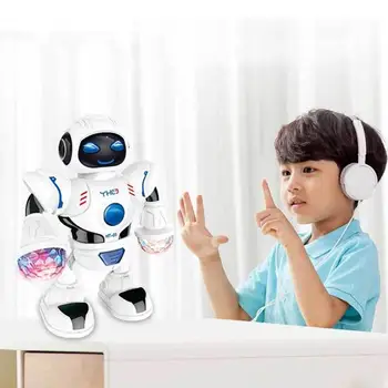 

Mini Robot Dancing Robot Toy Smart Action Walk Sing With LED Light Music USB Charging Rc Toys Figure Gesture Sensor Toys
