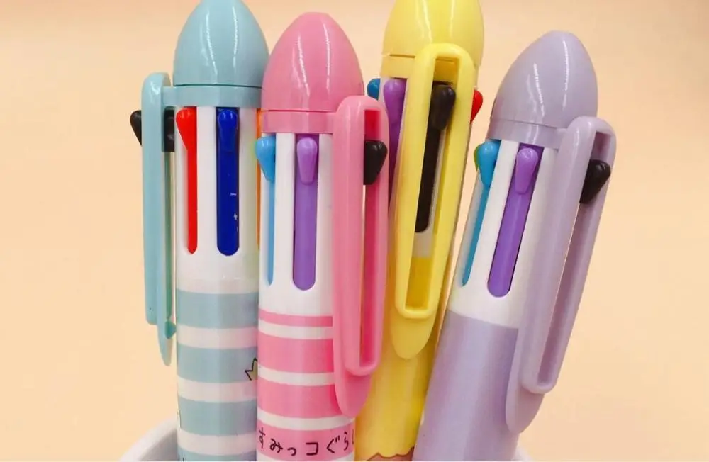 multicolor 7 color japan corner animal ballpoint pen cartoon stationery prize kawaii school gift pen office writing pen 36pc/lot