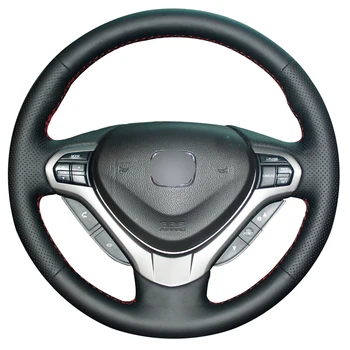 

Hand-stitched Black Artificial Leather Anti-slip Car Steering Wheel Cover for Honda Spirior Old Accord