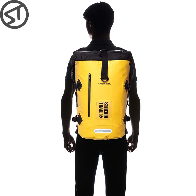 Stream Trail Waterproof Outdoor Drytank 33L D2 Backpack Dry Bag Water Resistant Daypack Heavy Duty Roll-Top Closure Padded Back