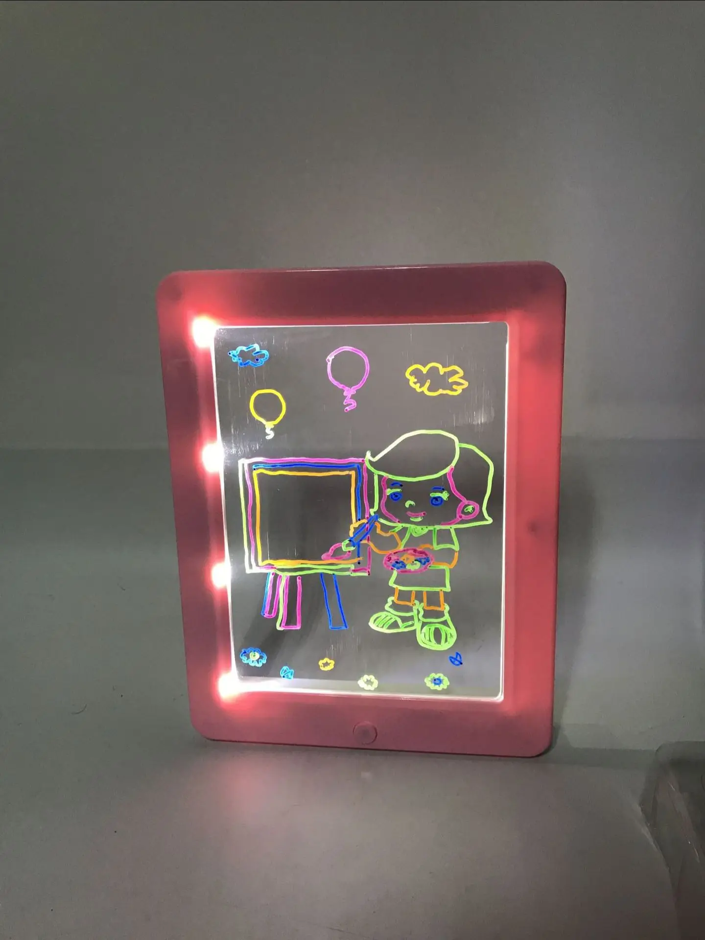Desenhar com Luz dos Desenhos Placa de Escrita Magia Desenho Placa Brinquedos Animados Faça Você Mesmo Led Estéreo Transparente Luminosa Crianças 3d 6 Brinquedos p desenhar
