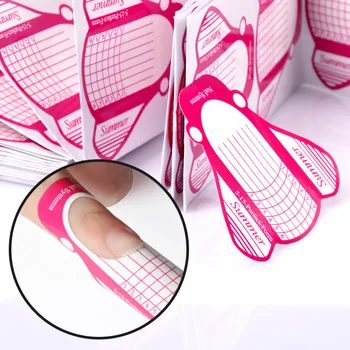 

100pcs Rose Insert Shaped Nail Form New Nail Art Tips Extension Forms Guide French DIY Acrylic UV Gel Nail Tools