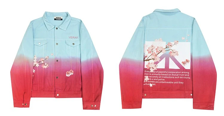 blue red Японские уличные джинсы SakuraWar модное пальто Homme хлопок хип-хоп ковбой Jaqueta Masculino куртка-бомбер - Цвет: blue red