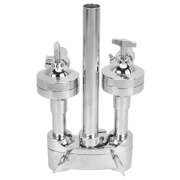 

SEWS-Double Tom Clamp 2-Way Drum Bracket Holder for Drum Instrument Replacement for Bass Drum Mount Bracket for Drum Set