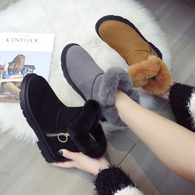 

2019 Large Size Women's Boots Autumn and Winter New Martin Boots Women's Boots Low-barrel Flat Casual Shoes