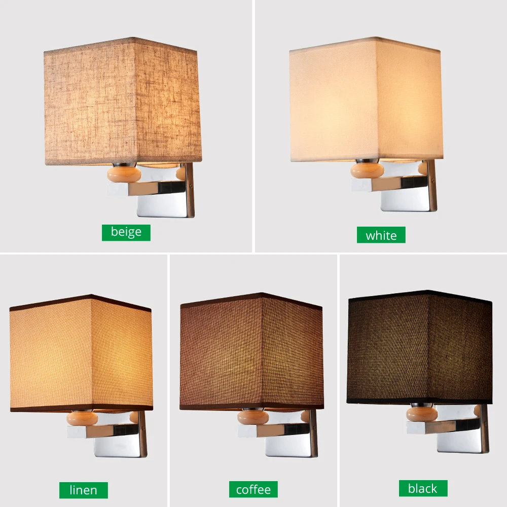 Modern Painted Indoor Wall Lamps Coffee Wall Mounted Bed room Bathroom Lighting Led Bulbs Luminaire Sconce Lights with switch