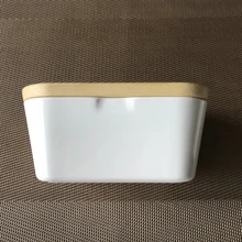 Dish Container Lid-Holder Butter-Box Storage Kitchen-Tools Home with Wood-Box Hotel Dinnerware