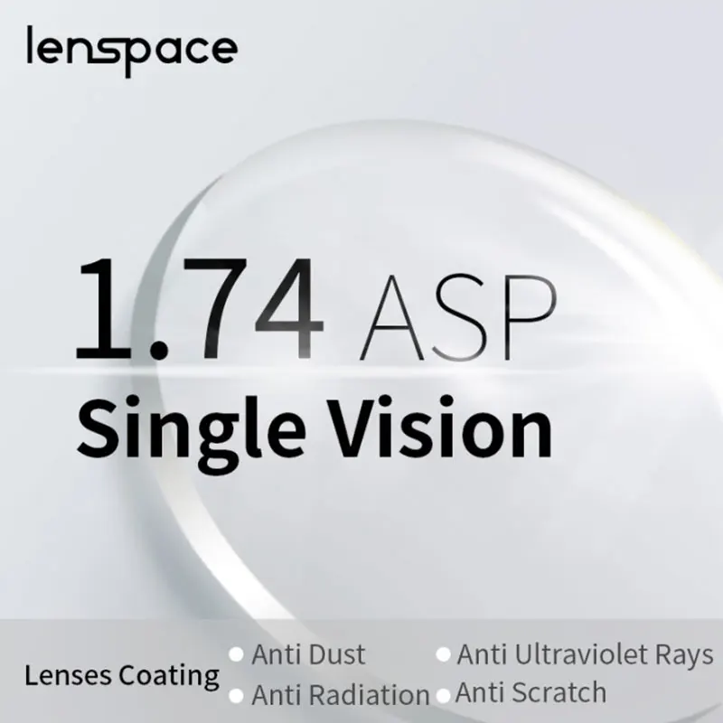 

Lenspace 1.74 Single Vision Prescription CR-39 Resin Aspheric Glasses Myopia Hyperopia Lenses Optical Lens