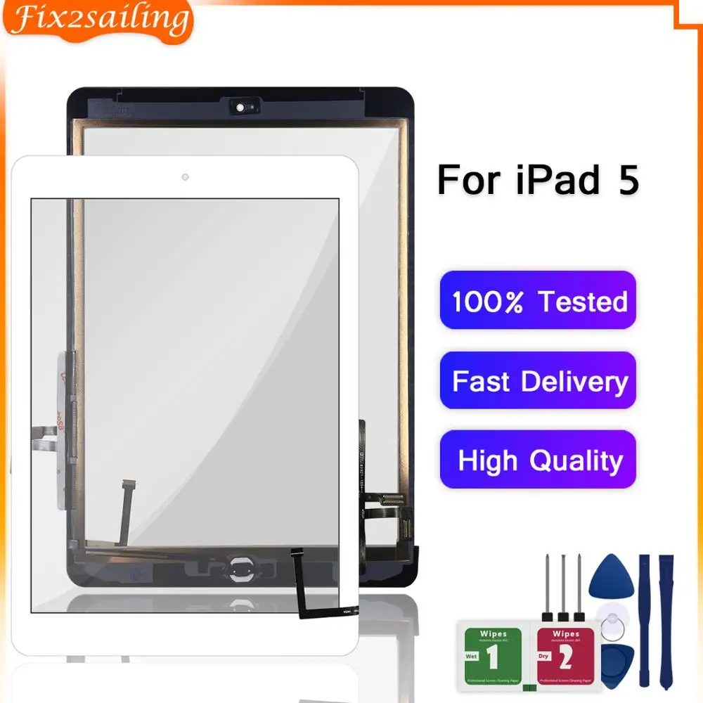 Для ipad 5 A1474 A1475 A1476 Внешний LCD сенсорный Экран дигитайзер запасная Передняя стеклянная панель для ipad 5 Air 1 сенсорный экран