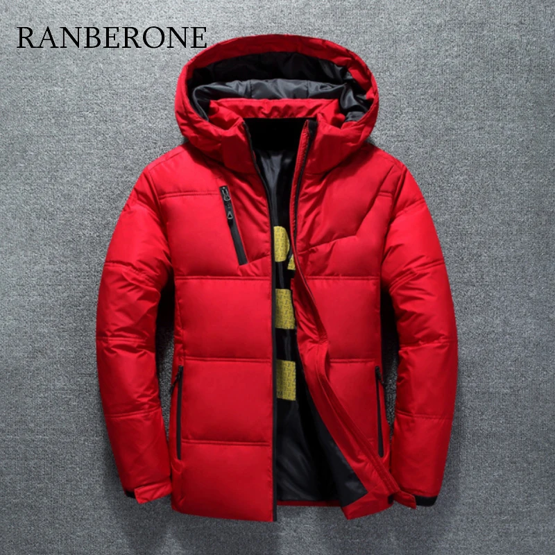 

Ranberone High Quality White Duck Thick Down Jacket Men Coat Snow Parkas Male Warm Brand Clothing Winter Down Jacket Outerwear