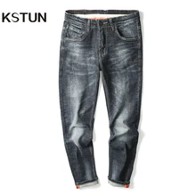 KSTUN известный бренд синие Черные джинсы мужские стрейч толстые прямые джинсы мужские джинсовые брюки homme nouveau kot pantolon 40