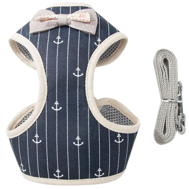 Cute Cat Harness and Leash Set Cloth Nylon Mesh Pet Puppy Harness Lead Cat Collar Clothes Vest For Small Cats Dogs Pet Supplies