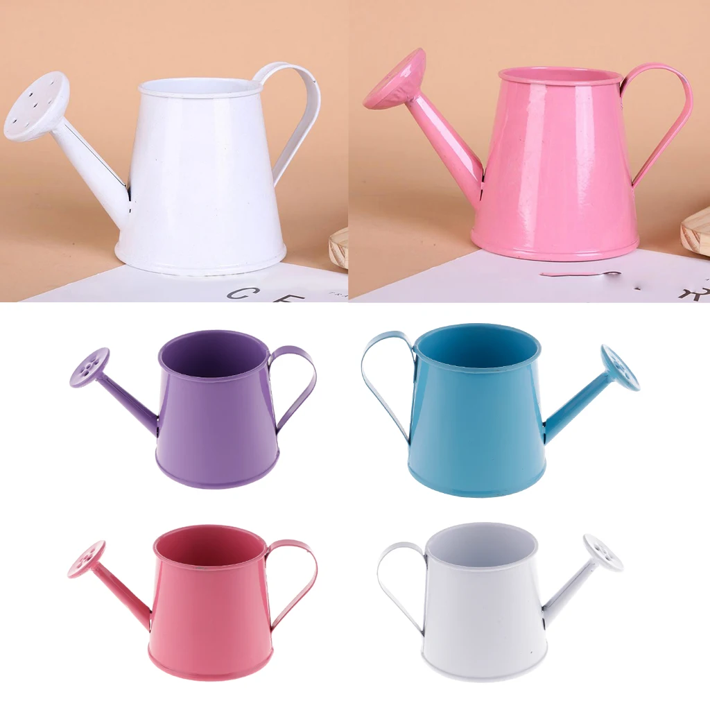 4Pcs Creative Mini Metal Iron Watering Can Garden Flower Pot Plant Planter Home Decor