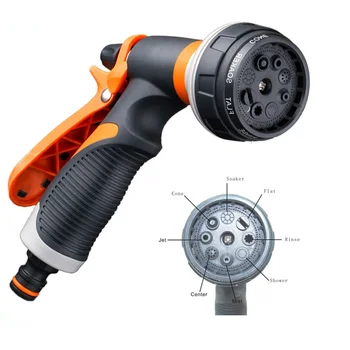 

8 Pattern Garden Water Hose Nozzle for Car Washing Water Hose Sprayer Head Portable Yard Water Sprayer Pipe Tube Tools