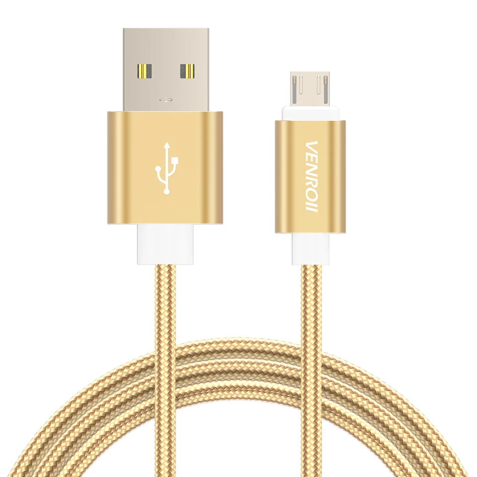 Micro USB Cable Fast Charging Data Sync Kable 1M 2M 3M Phone Charger Cord for Samsung S7 J5 Xiaomi Redmi Note 4 5 Huawei Honor 7 - Цвет: Gold