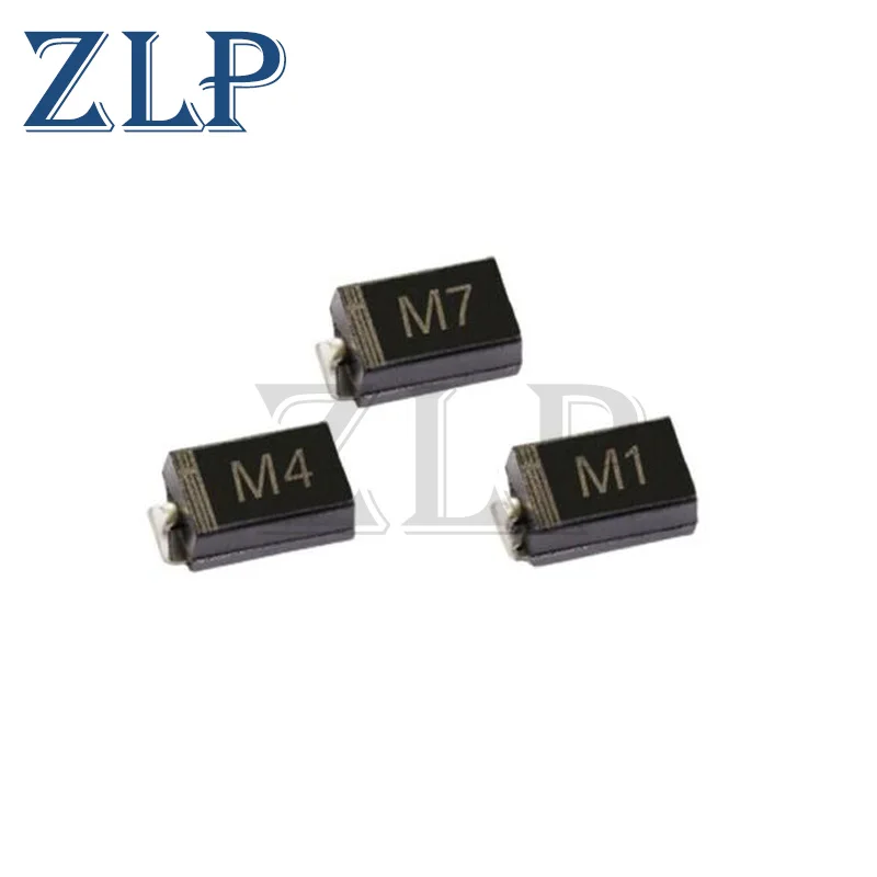 100PCS SMA Rectifier Diode/ M1 (1N4001) 1A 50V/ M2 (1N4002)100V /M4(1N4004)400V/ M7 (1N4007)1KV/ SS12 20VNEW | Электроника