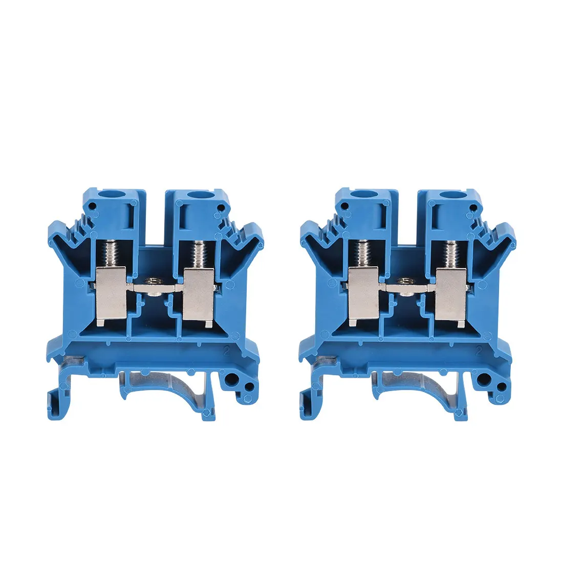 

uxcell 2 Pcs DIN Rail Terminal Block UK6N 800V 57A Screw Type Connector 6mm2 Blue Fire Retardant Flame Retardant