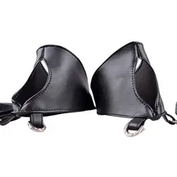Женские сексуальные Клубные перчатки готический панк-рок Черные искусственные кожаные перчатки крест ременные наладонники