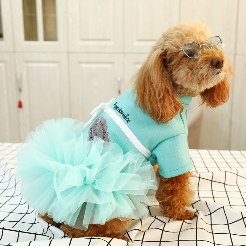 Одежда для собак Тедди Шнауцер домей шерстяное платье для леди темперамент марлевое платье принцессы костюм для питомца кота Одежда для собак